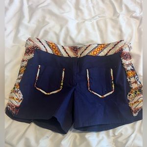 Judith March Embroidered Navy Shorts